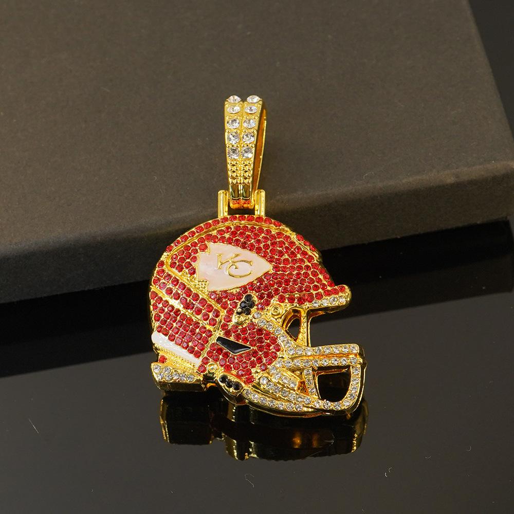 Kansas City Chiefs Football Helmet Pendant Necklace