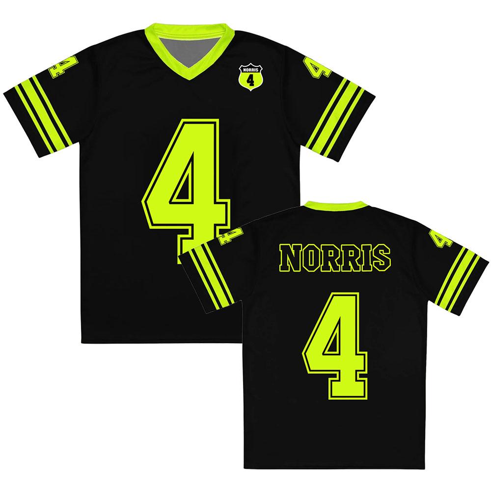 Unisex Tees Racing Driver Lando Number 4 Norris Jersey Loose Short Sleeve Casual Streetwear T-shirt Crew Neck Casual T Shirts