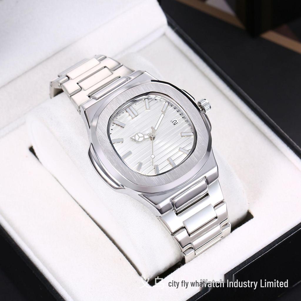 Men's Multifunctional Waterproof Quartz Watch with Steel Band and Luminous Display