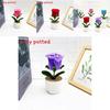 Multi Colored Plush Twisted Rod Rose Potted Desktop Decoration Ornament For Office Decor