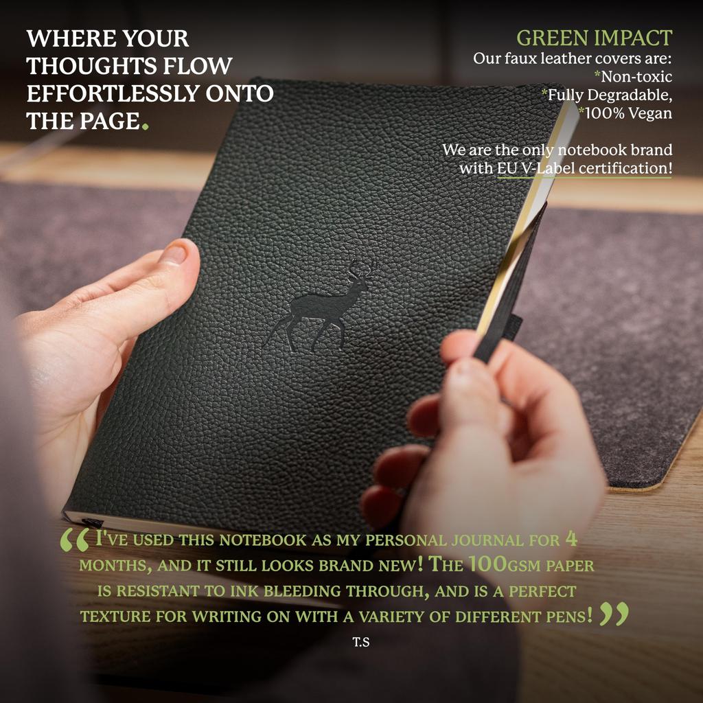 A5 Dotted Journal Notebook Softcover PU Leather Ideal for and Business with Elastic Pen and Bookmark Dingbats - - - Work, Travel, - Pocket, Closure,