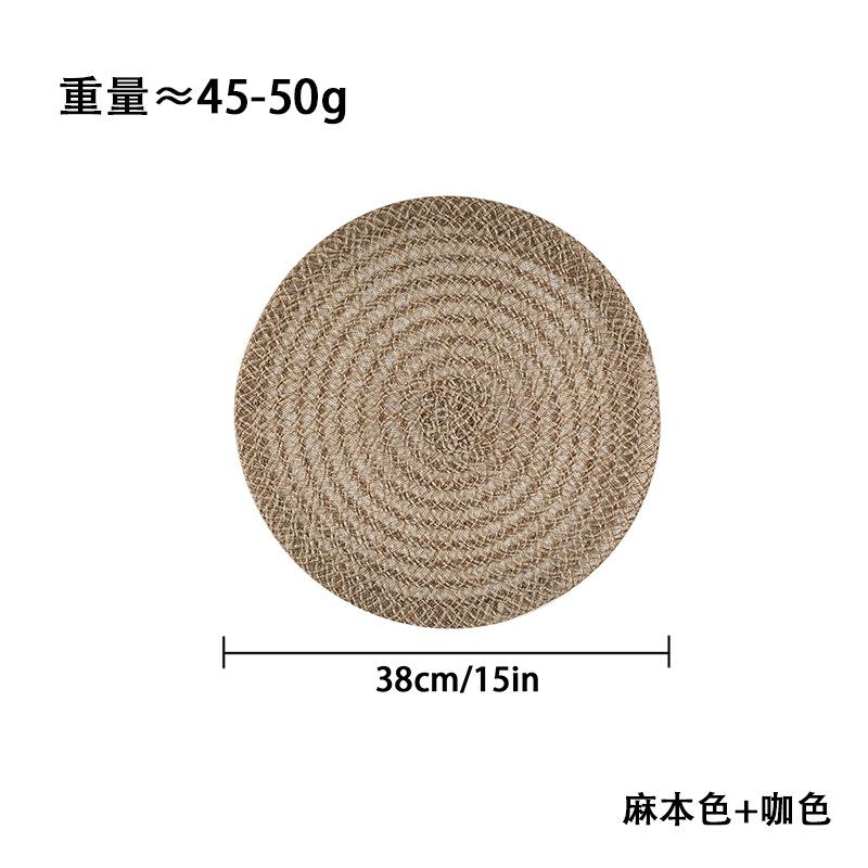 Japanese-style simple SHEIN explosive jute woven placemat natural round bowl mat table mat heat insulation
