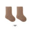 Solid Color Fleece-Lined Mid-Calf Baby Socks - Combed Cotton, Warm Terry, Class A Quality