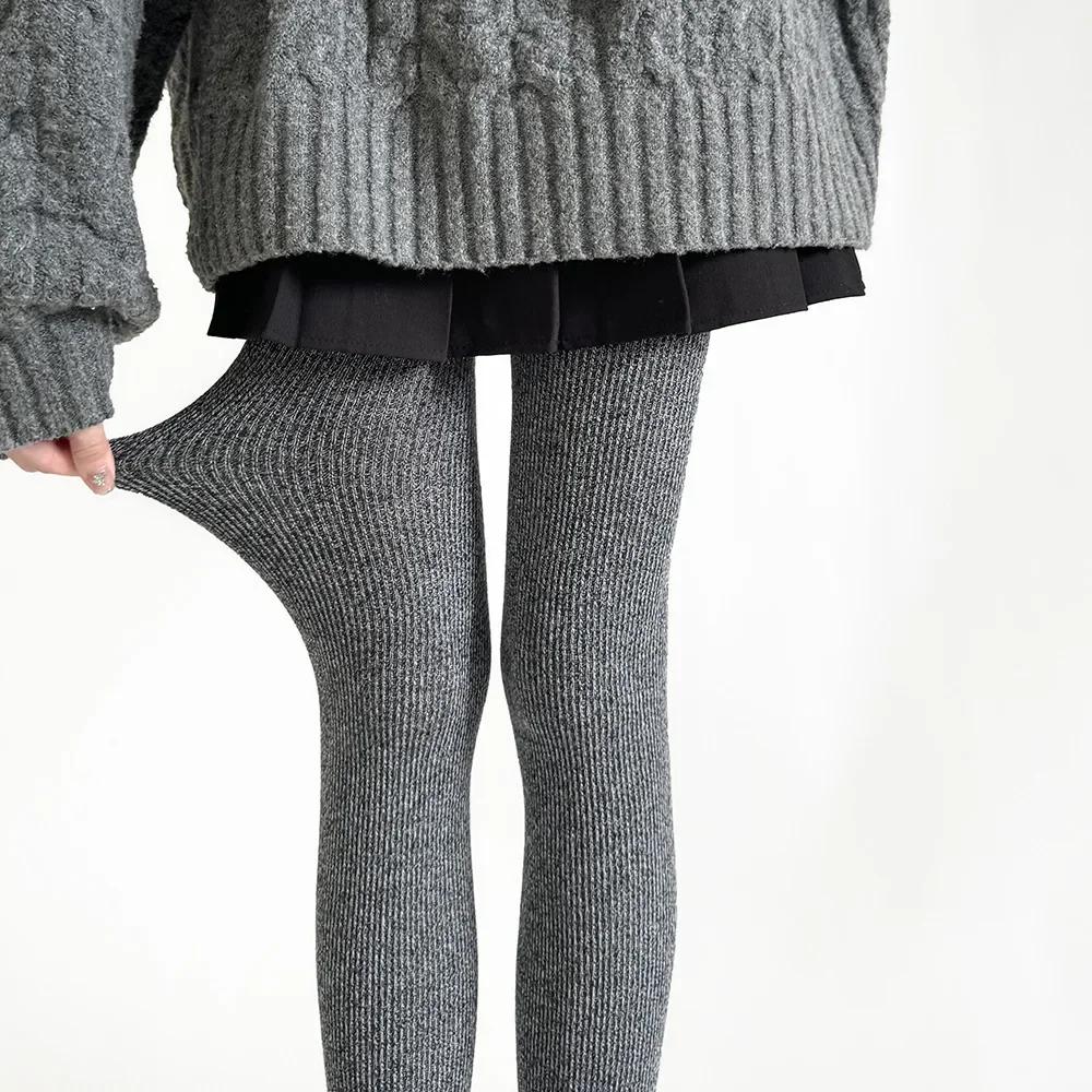 Solid Autumn Winter Women Tights Wool Cashmere Warm Thigh High Stocking Pantyhose Sexy Lingerie Hosiery Tights Pantyhose Legging