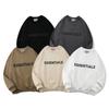 Felpa girocollo da uomo Essentials Stile High Street Vestibilità Larga Hip Hop Streetwear Dettaglio Riflettente Nero Beige Cachi Bianco