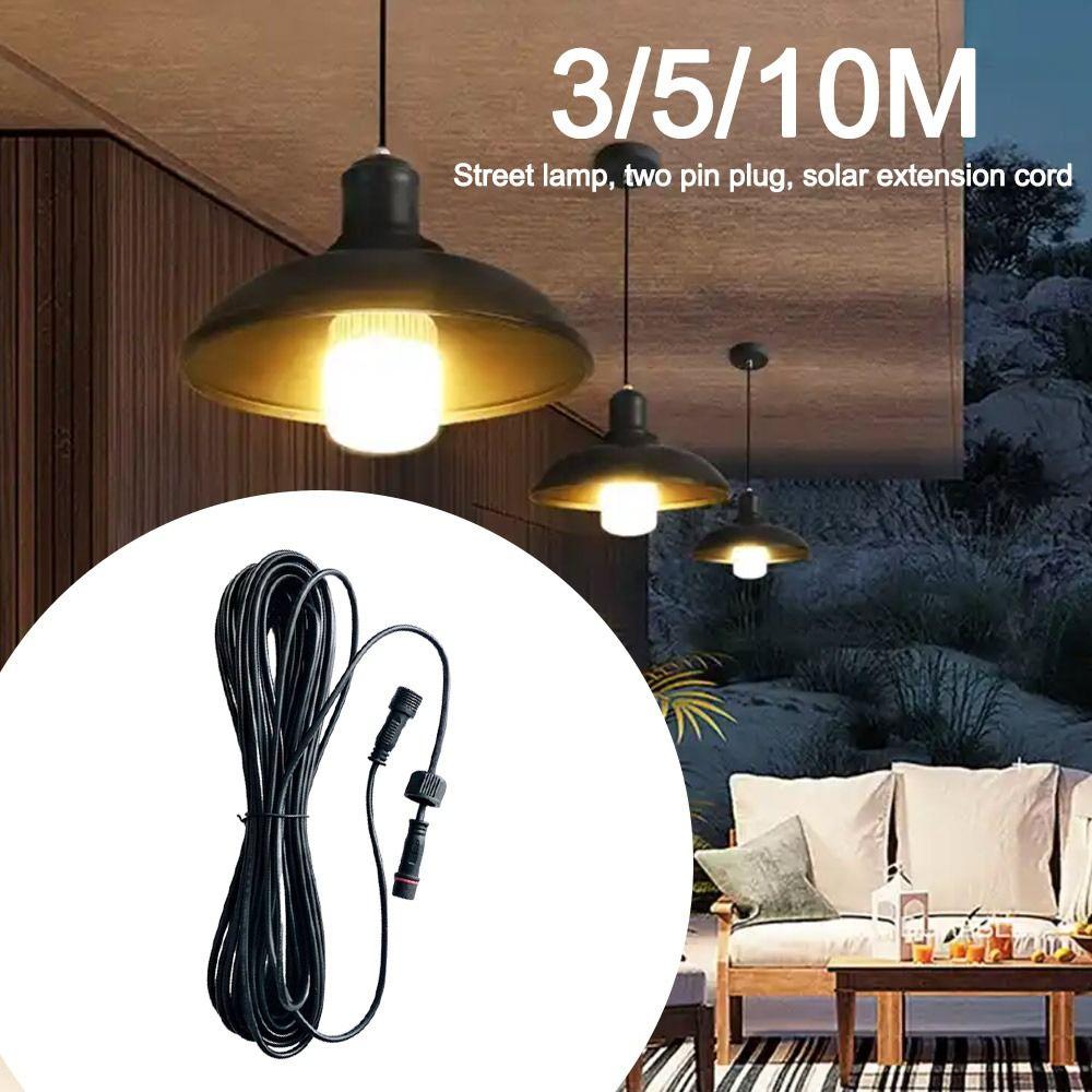 2 Pin Plug Solar Cable Extension 3M/5M/10M Waterproof Power Connection Wire Street Light Extension Cord