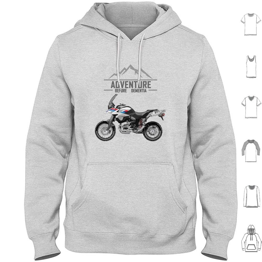 Adventure Before Dementia Funny Mountain Adventure Gs Motorcycle Bike Hoodie Cotton Long Sleeve Adventure Motorcycle Nature