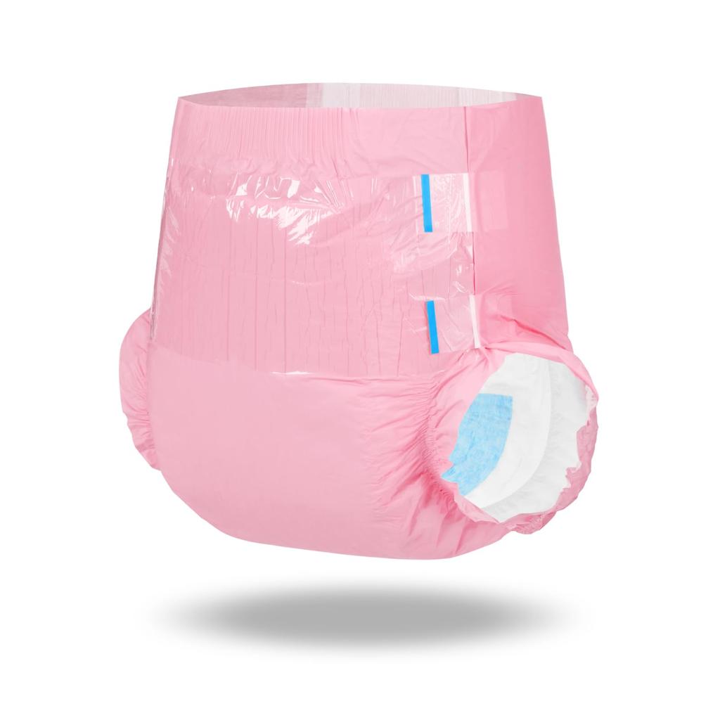 LittleForBig Plenky pro dospělé, Kalhotkový typ, Jednobarevné, Silné, Vysoká savost, Na suchý zip, 10 kusů, Růžové, Velikost L