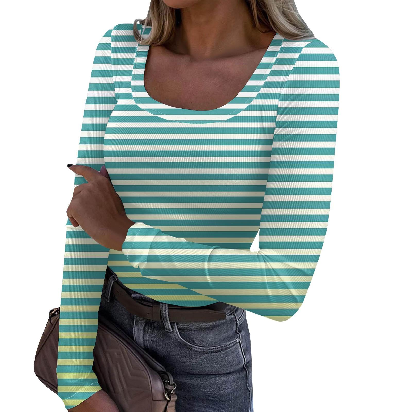 

Женская мода Slim Bottom Casual с длинным рукавом Halloween Printed Pullover U Neck Top L синий