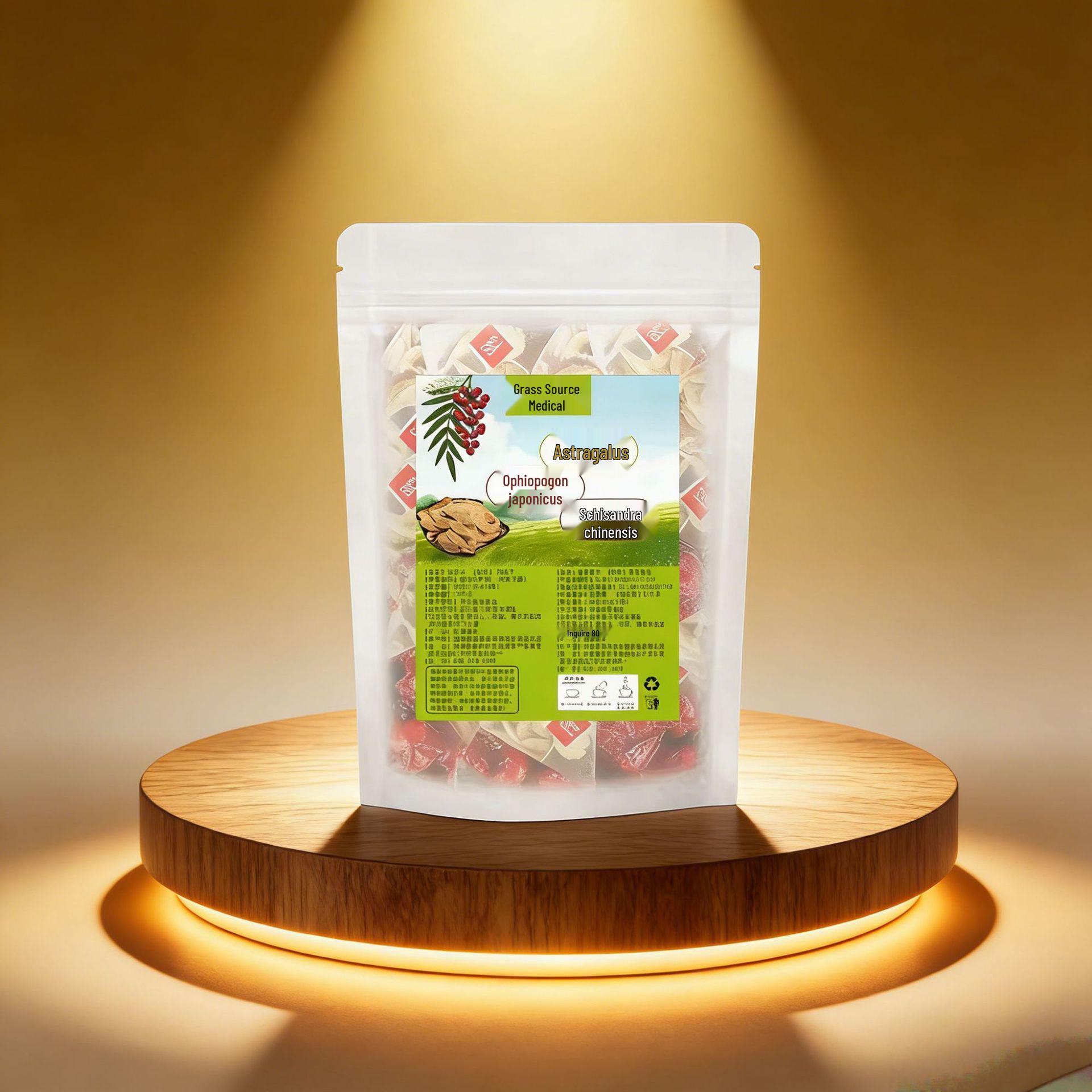 Huangqi Mai Dong Wu Wei Zi Health Floral Tea - Individually Packed Triangle Bags