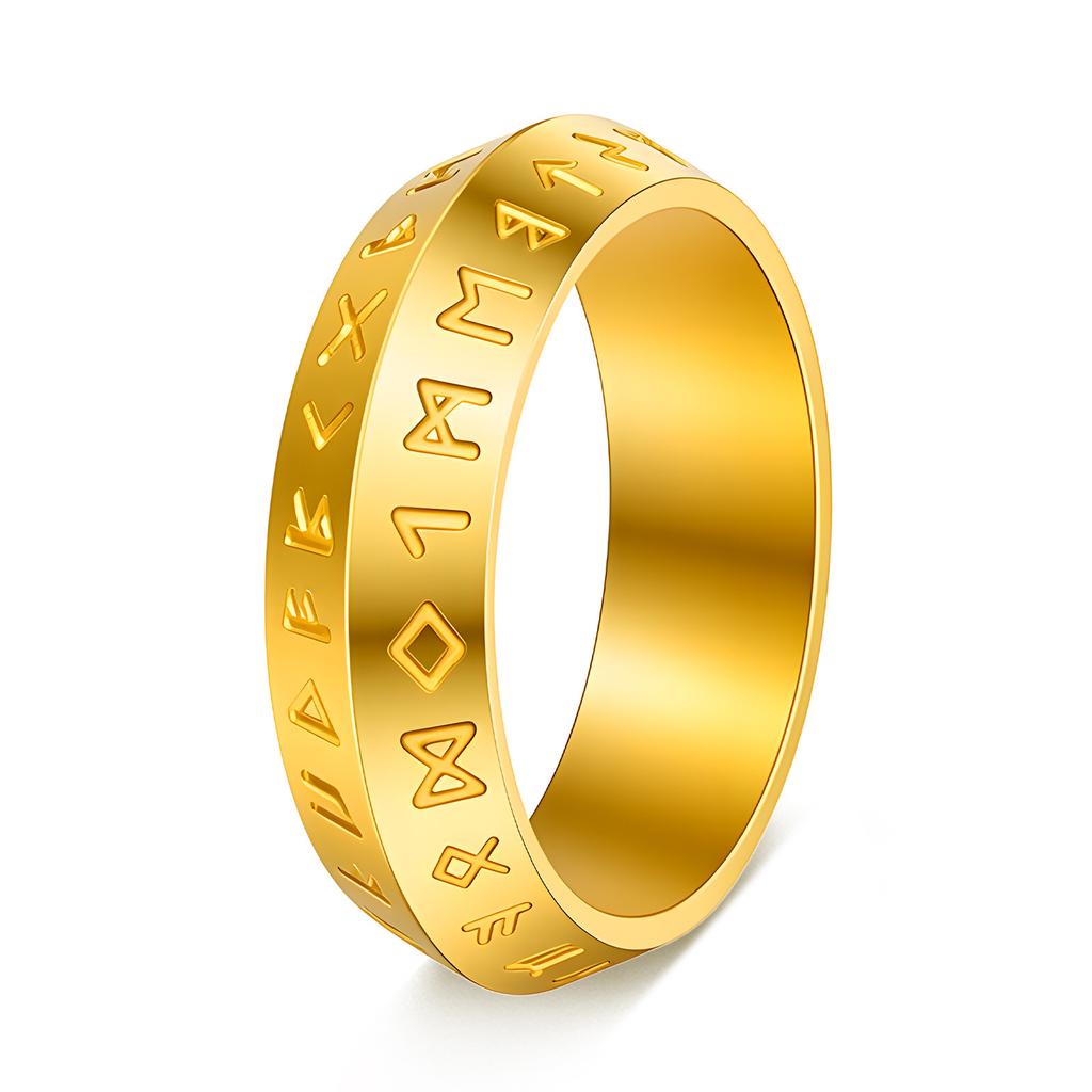 European and American Jewelry New Viking Ring Rune Ring Symbolizes Destiny, Future and Infinite Power