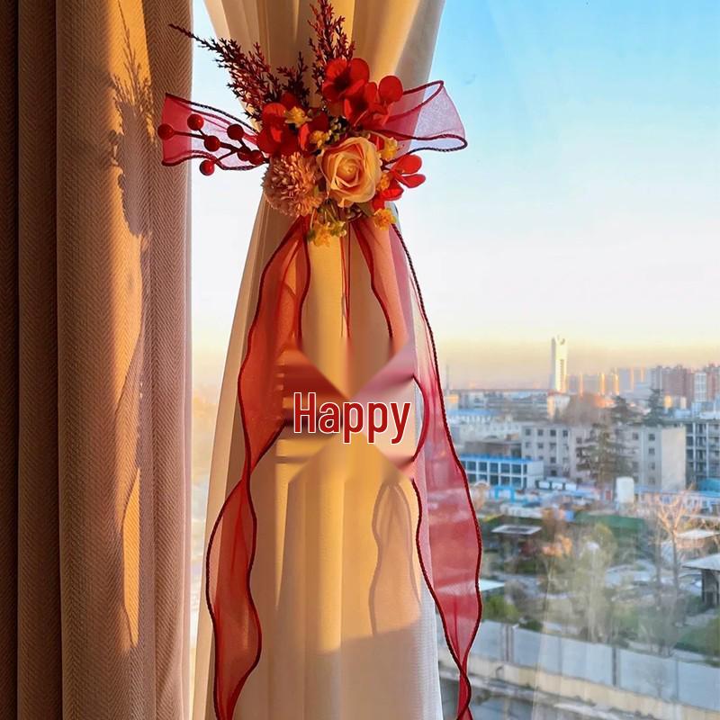 

Свадебные подхваты для штор «Двойное счастье» и набор украшений для декора спальни или комнаты