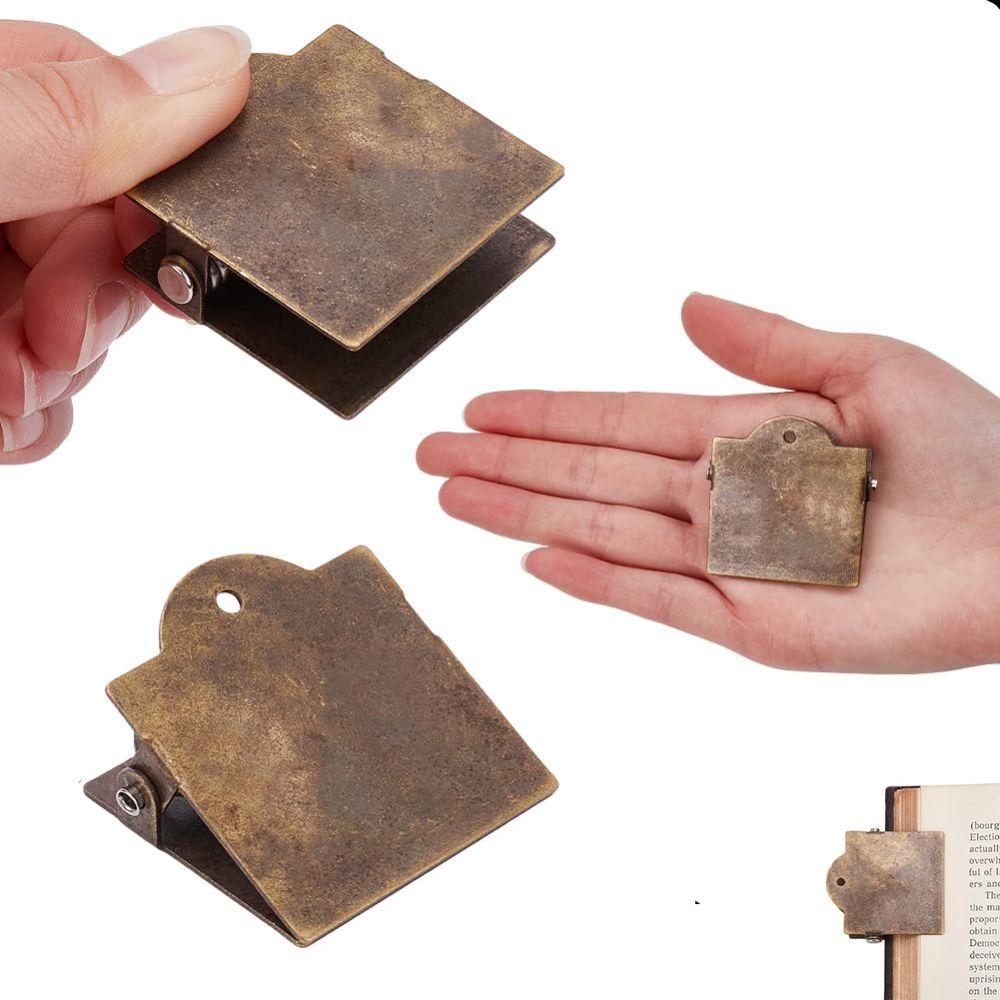 Antique Bronze Small  Binder Clamps Vintage Document File Organizer New Page Holder  Office