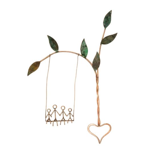 

Скульптура-качели «Укорененная в любви» Железные подвесные качели Настенный декор Рустик Фермерский стиль Настенное искусство для спальни гостиной Подарок на новоселье для пары C