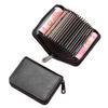 Portafoglio Portatessere da Uomo con Zip in Pelle PU a Fisarmonica Custodia per Carte di Credito Grande Capacità Portamonete con Blocco RFID con 14 Slot per Carte