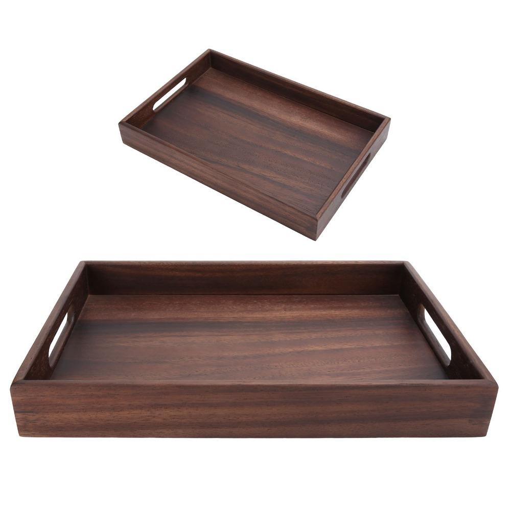 Flat Rectangular Fruit Tray Polished Coffee Serving Tray Decorative Platter Home Storage