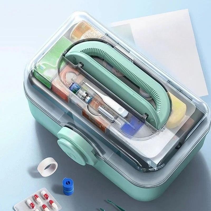Large Capacity Multi-layer Medicine Storage Box, Household Medicine Storage Box, Portable First Aid Kit, Detachable Medicine Box