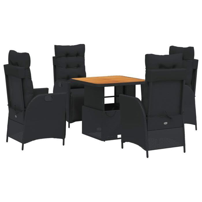 VidaXL Ensemble à Manger de Jardin avec Coussins 5pcs, Table de Terrasse, Ensemble de Meubles de Patio, Mobilier 3277448