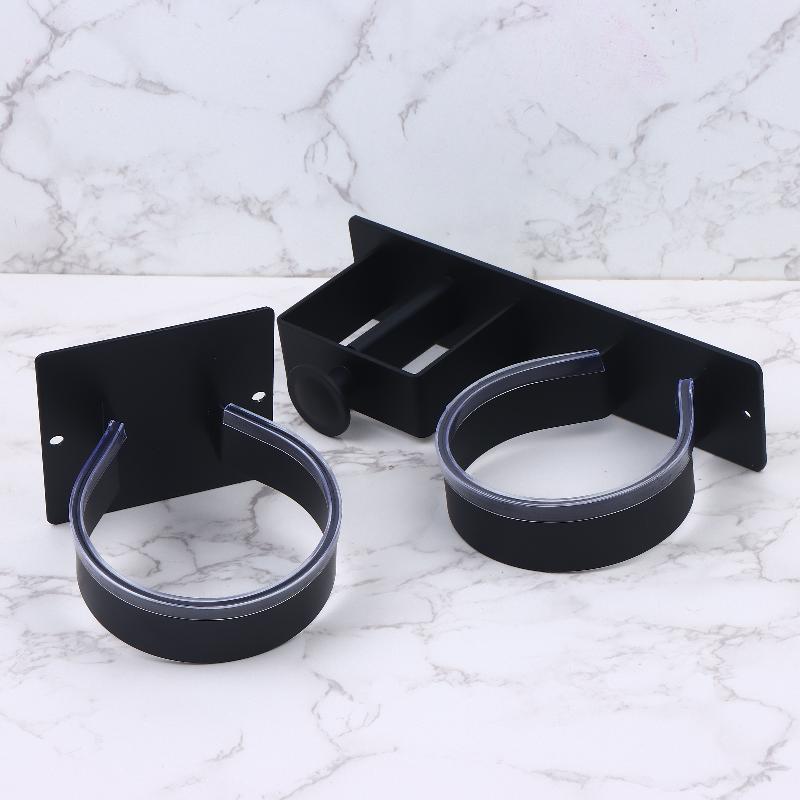 Punch-Free Hairdryer Storage Rack Wall Mounted Hair Dryer Holder Stand Shelf For Home Bathroom Dressing Room No Drill Organizer