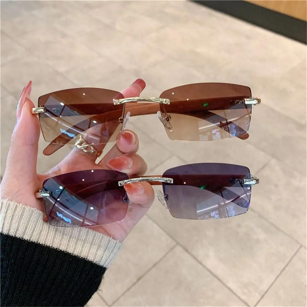 Trendy Punk Sunglasses Rimless Sun Glasses For Men Women Fashion Uv400 Driving Shades Frameless Gradient Eyewear Sunglass Man