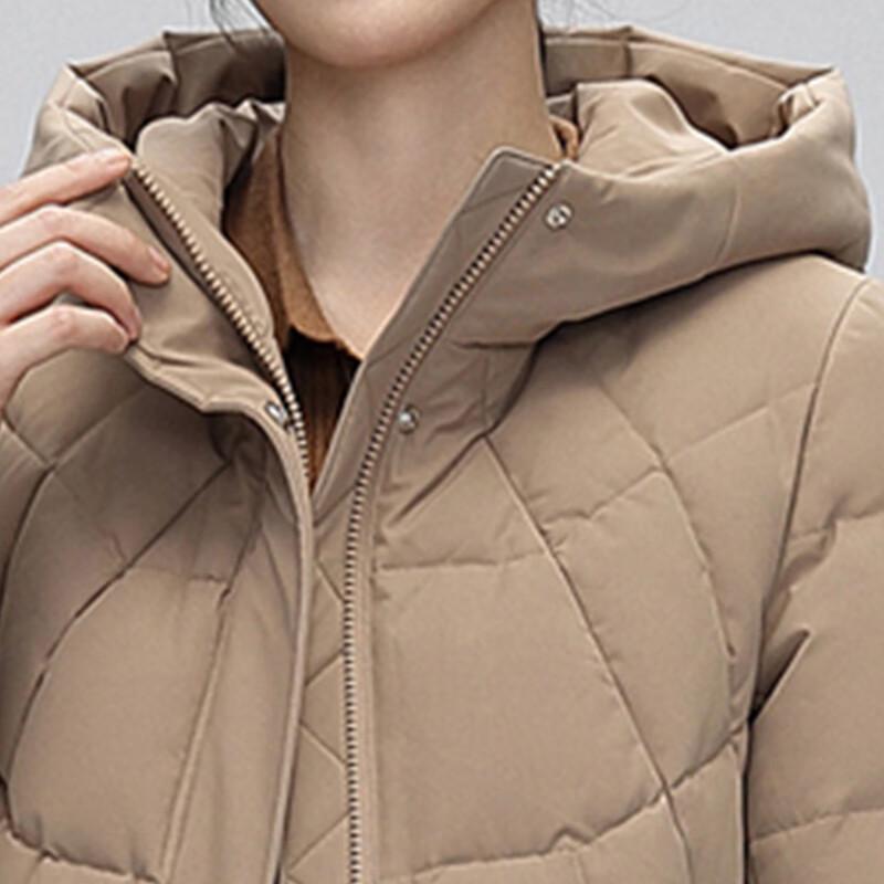 XueZhongFei Women's Mid-Aged Hooded Winter Down Jacket