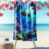 Sea Turtle and Coral Reef Design Beach Towel Quick-drying for Travel Outdoor Sports Jogging Beach and Swimming