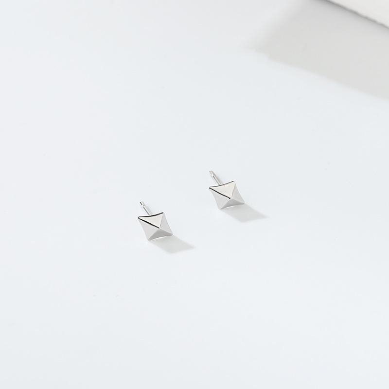 Korean Style S925 Sterling Silver Star & Moon Stud Earrings for Women