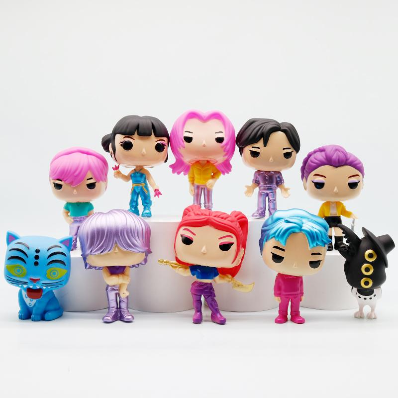 10pcs/Set KPop Demon Hunters Anime Figure Zoey Rumi Mira Jinu Derpy with Sussie POP Collectible Limited Edition Model Toy Gift