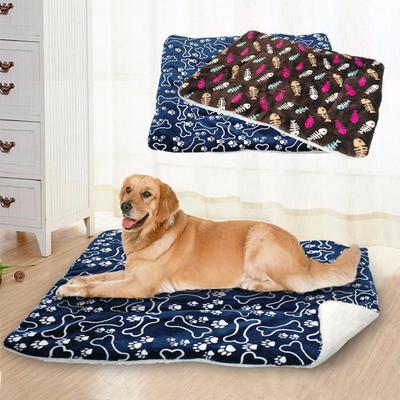 Daha Kalın Yıkanabilir Mavi Kemik Desen Köpek Matı Sıcak Evcil Hayvan Battaniyesi Yastık Mat Dinlenme Koltuğu