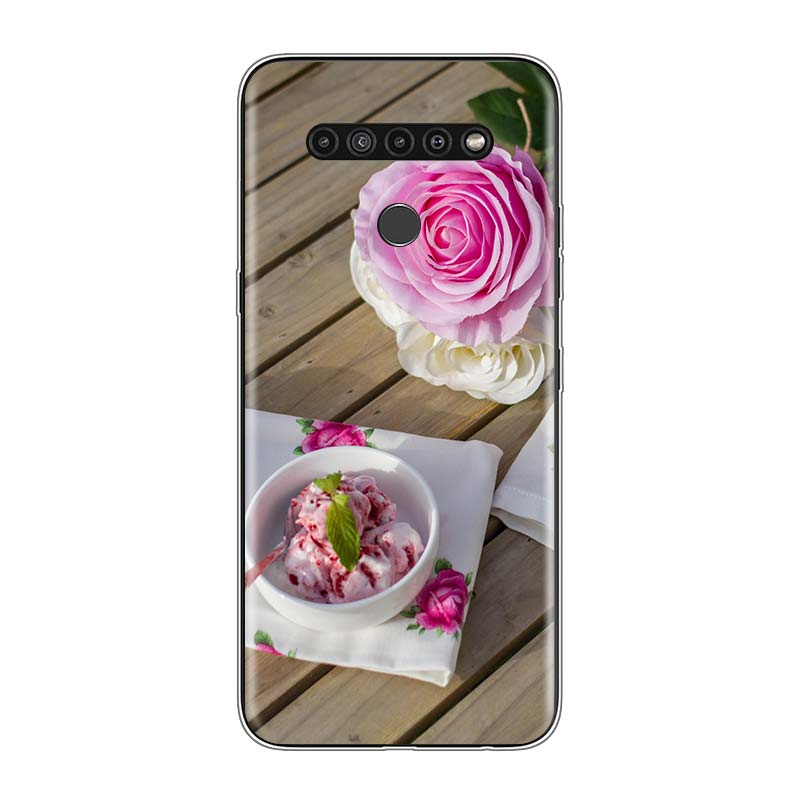 Flor de Helado Para LG V60 V50S V50 G8X G8S G8 G7 ThinQ 5G K61 K51S K41S K30 K20 Q60 Q9 Funda Suave para Teléfono