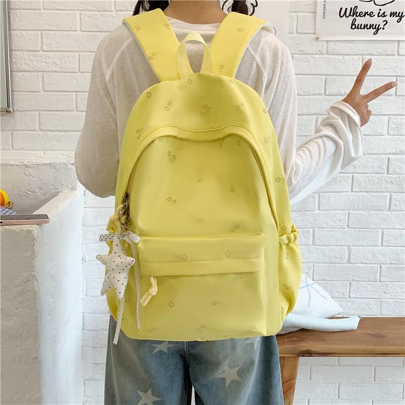 Floral Print Backpack with Front Pocket and Side Pockets