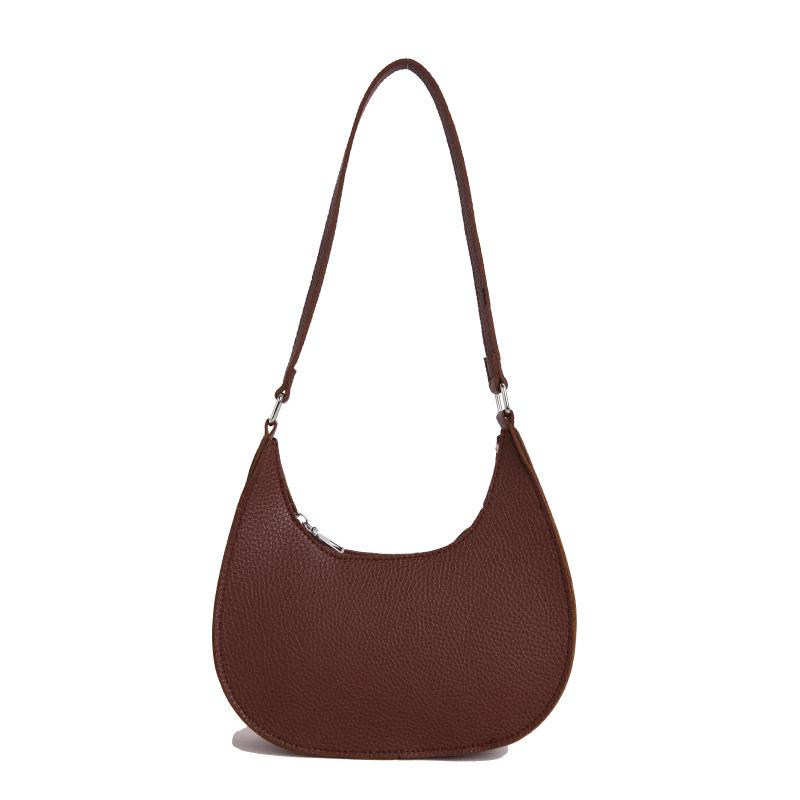 

Women s Chic Lychee Pattern Crossbody Bag - Large Capacity, Versatile, Fashionable Shoulder & Dumpling Style 22x5x18cm коричневый