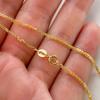 45-60cm 3mm 925 Silver Gold Chopin Chain Necklace Women's Italian Jewelry