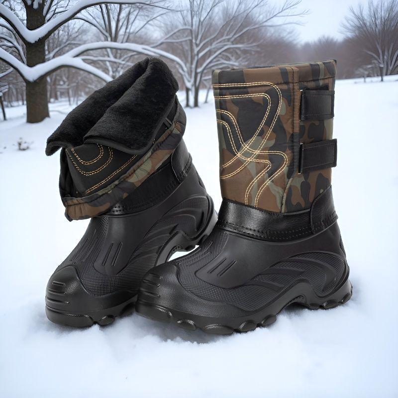 Men's Waterproof Non-Slip Large Snow Boots with Thick Velvet Lining