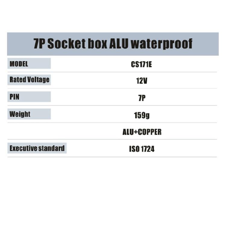 Weatherproof 7 Pin 12V Aluminum Trailer Outlet High Conductivity Trailer Socket Upgrades Appropriate for Demanding Use