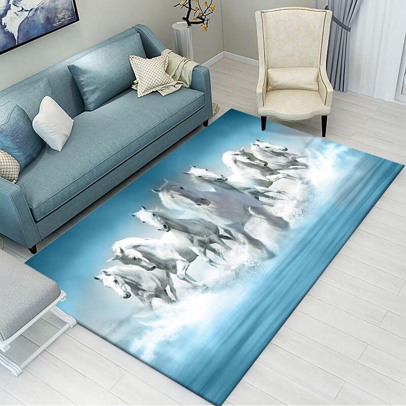 Horse Pattern Carpet Bedroom Rug Alfombra Kids Area Rugs for Home Soft Floor Tapete Parlor Carpet Large Bathroom Mat