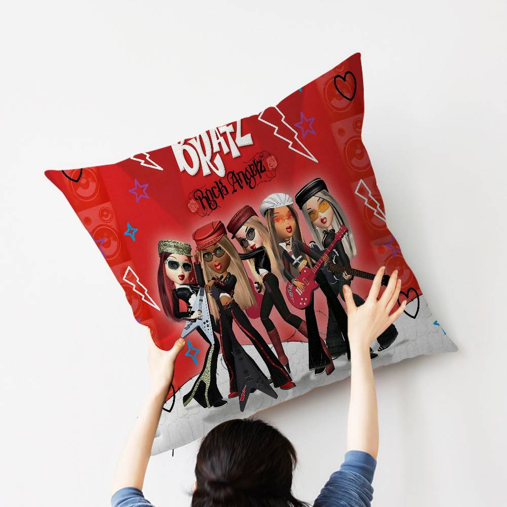 B-Bratzz Fashion M-Mask G-Girl Personalized Pillow Cover Kids Bedroom Wild Party Decor Pillowcase Kid Birthday Shower Gift