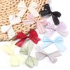 10pcs 4x5.5cm Pearlescent Satin Ribbon Bows Colorful Pleated Bowknots For DIY Wedding Party Clothing Headwear Gifts Decoration