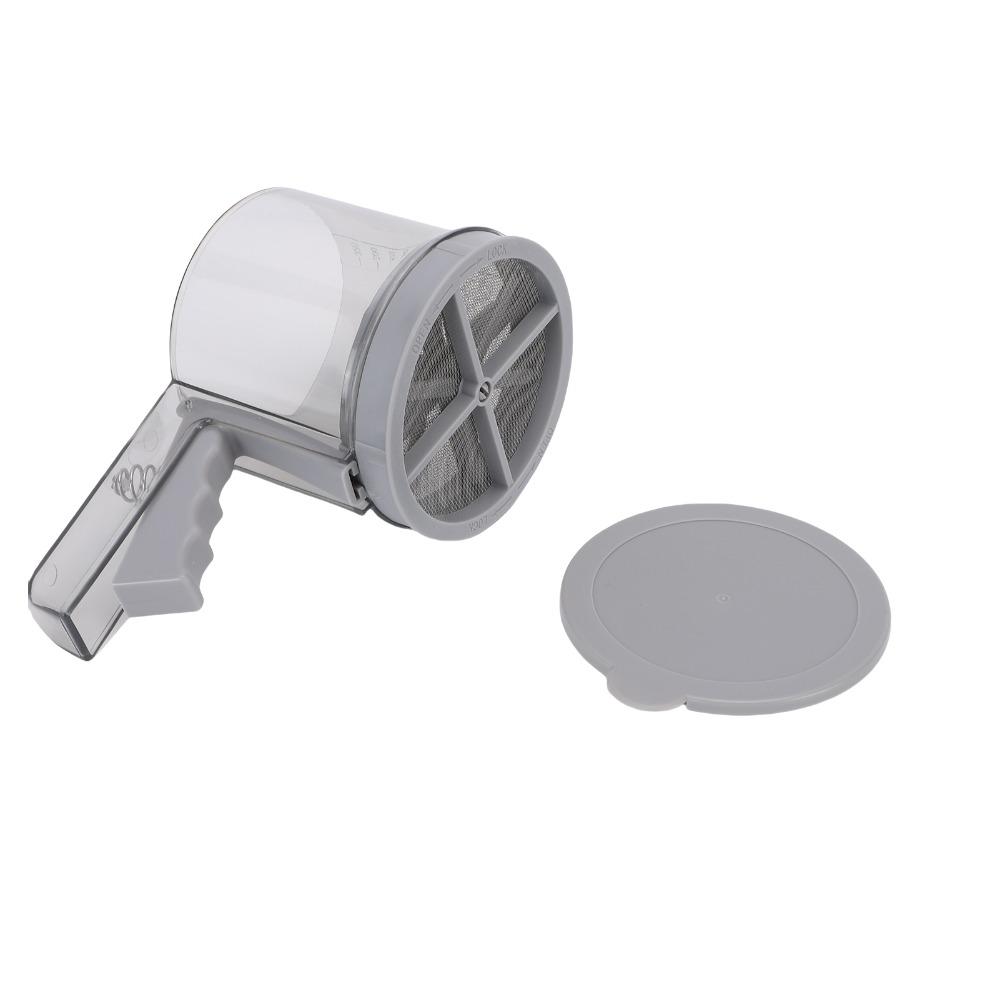 Grey Flour Sifter 2-Layer Powder Sifter Durable Baking Sieve Flour Sugar Cocoa Powder