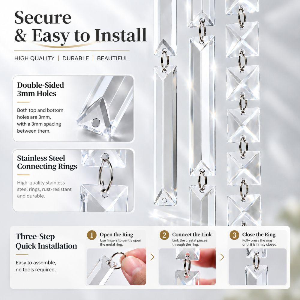 Triangle Chandelier Lamp Prism Clear Acrylic Door Curtain Divider Party Ornament Hotel Lobby Decor