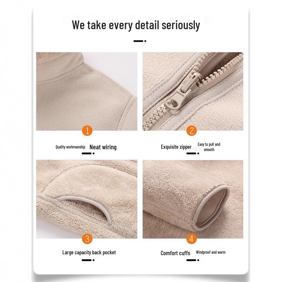 Ollie Double-Sided Polar Fleece Couple Jacket - Soft, Warm, Trendy Winter Coat