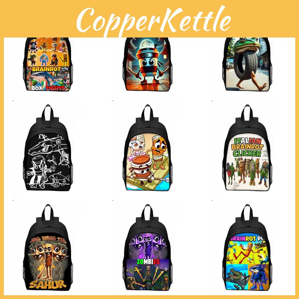 Al Italian Brainrot Pattern Backpack Breathable Student Schoolbag Gift Casual