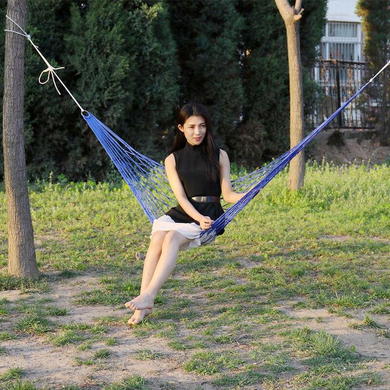 OLOEY Outdoor Nylon Mesh Hammock Swing