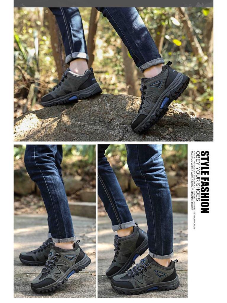 2024 Men's Waterproof Non-slip Hiking Shoes: All-Season Low-Cut Trekking Footwear
