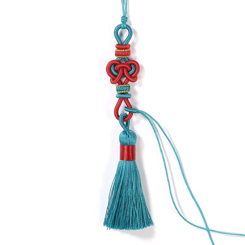 Double Heart Knot Pendant DIY Wearable Bead Jewelry Handmade Weaving Chinese Style Su Bag Hanging Phone Hanging