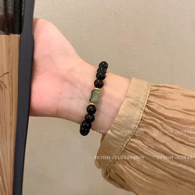 Chinese Design Beaded Doudou Bracelet Retro National Style Premium Black Bracelet Jewelry