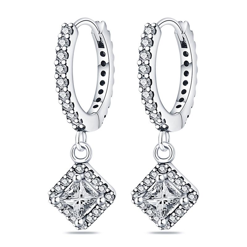 Summer New 100% 925 Sterling Silver Earrings Heart and Shell Earrings Women Jewelry DIY Fine Jewelry Birthday Gifts