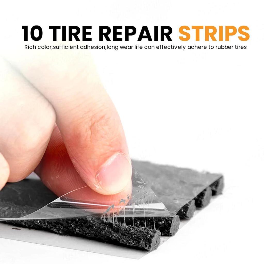 Universal Tubeless Tyre Puncture Kit | (Strip-Based) | Flat Tyre Repair Tool for Cars, Bikes, Trucks, Autos | Easy To Use | Emergency Tire Kit