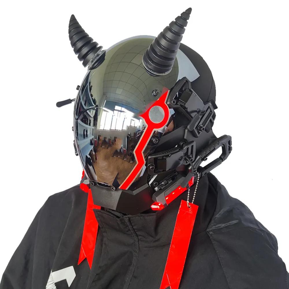Daudzu stilu cauruļu dredlokiem Cyberpunk maska