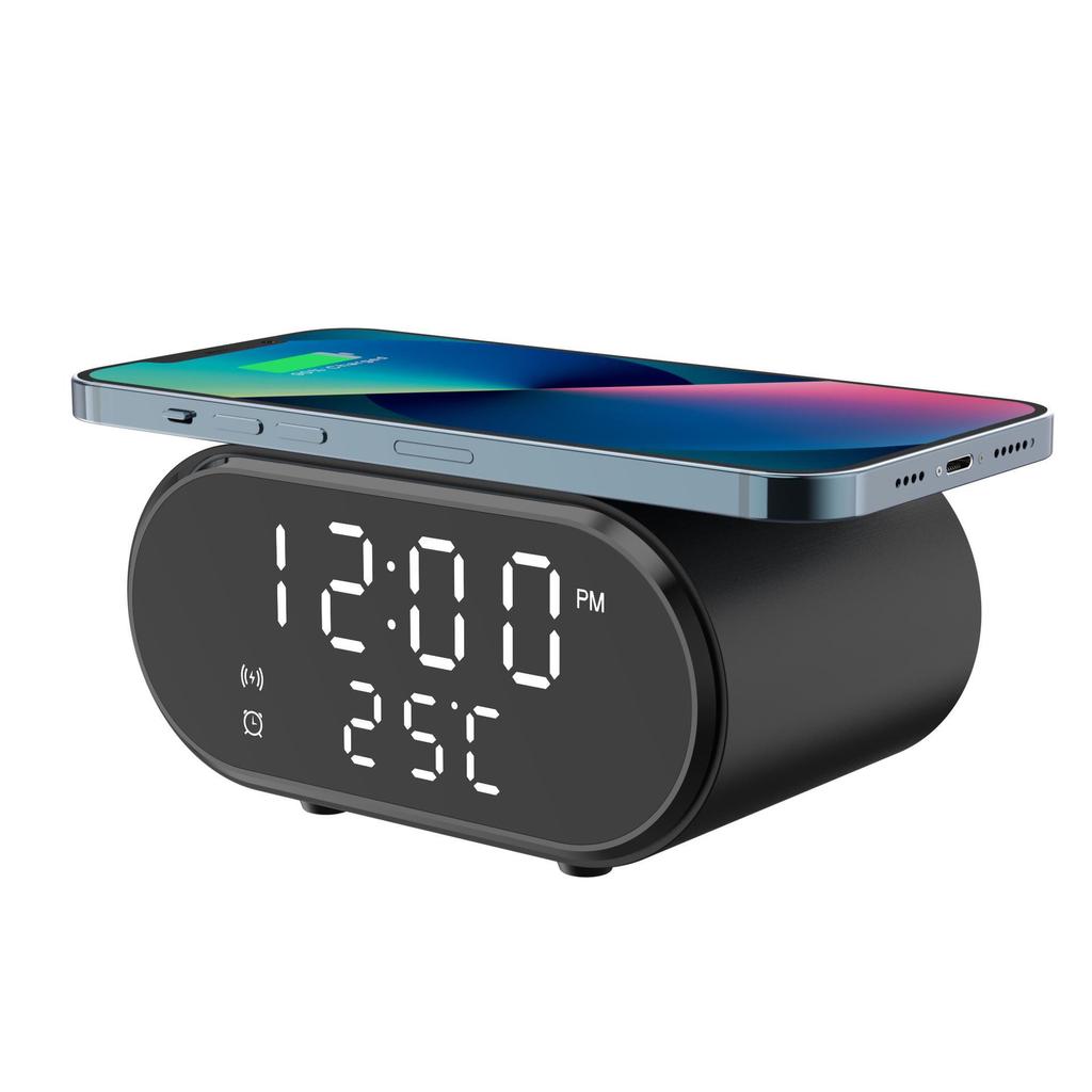 3-in-1 Wireless Charging Clock & Thermometer for Android & Apple Phones